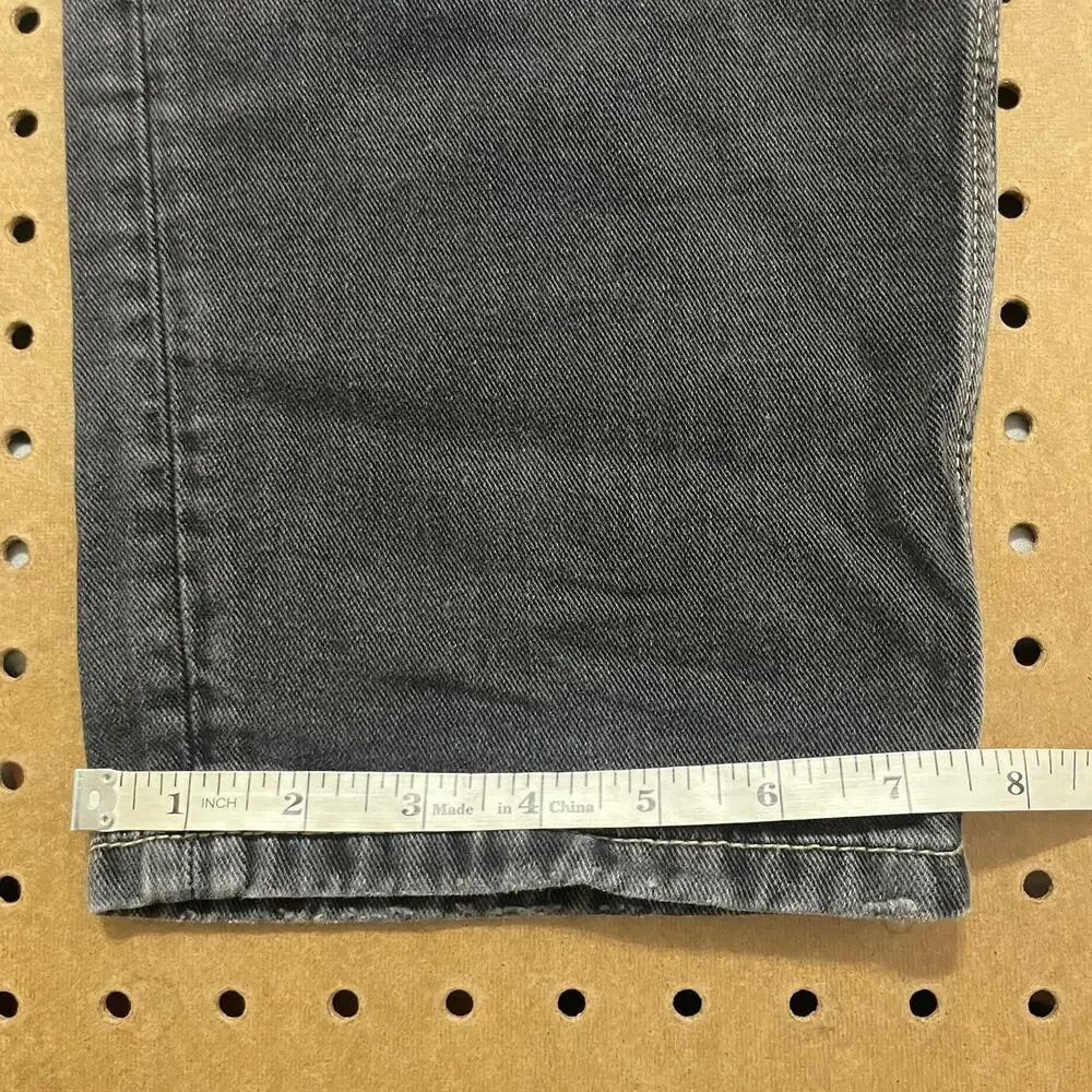 Brunello Cucinelli Jeans 42x34 Black Washed Denim Straight Leg Button Fly Italy